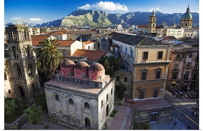 Italy, Sicily, Palermo district, Palermo, San Cataldo church and La Martorana