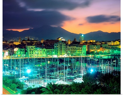 Italy, Sicily, Palermo, harbor and old town of Palermo