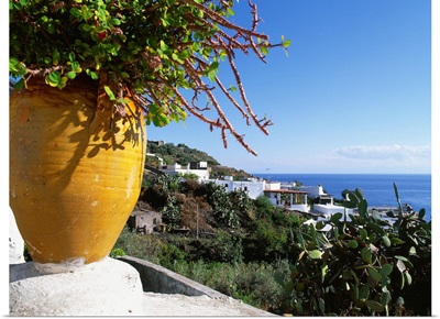 Italy, Sicily, Stromboli island, view towards the village of Ginostra