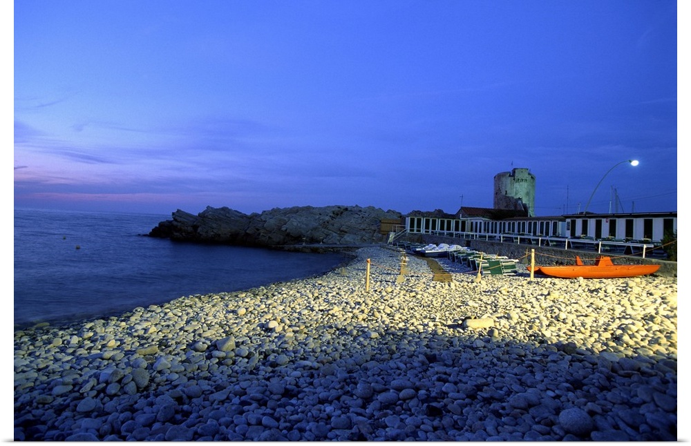 Italy, Tuscany, Elba, Marciana Marina, beach front the Capo Nord Restaurant
