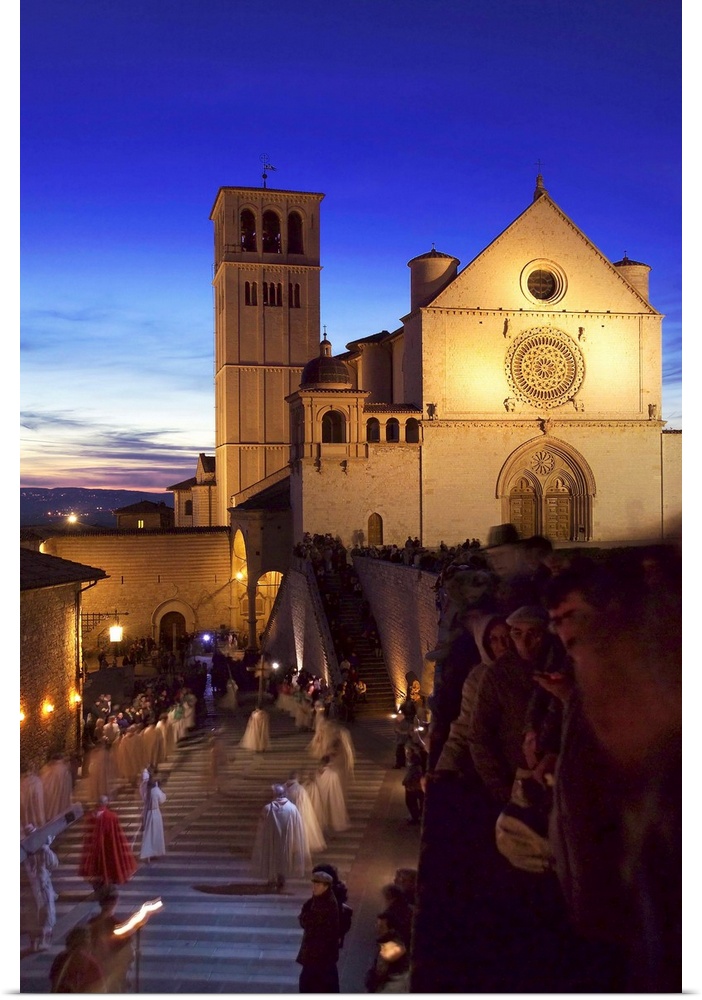 Italy, Umbria, Assisi, Basilica of San Francesco, Good Friday procession
