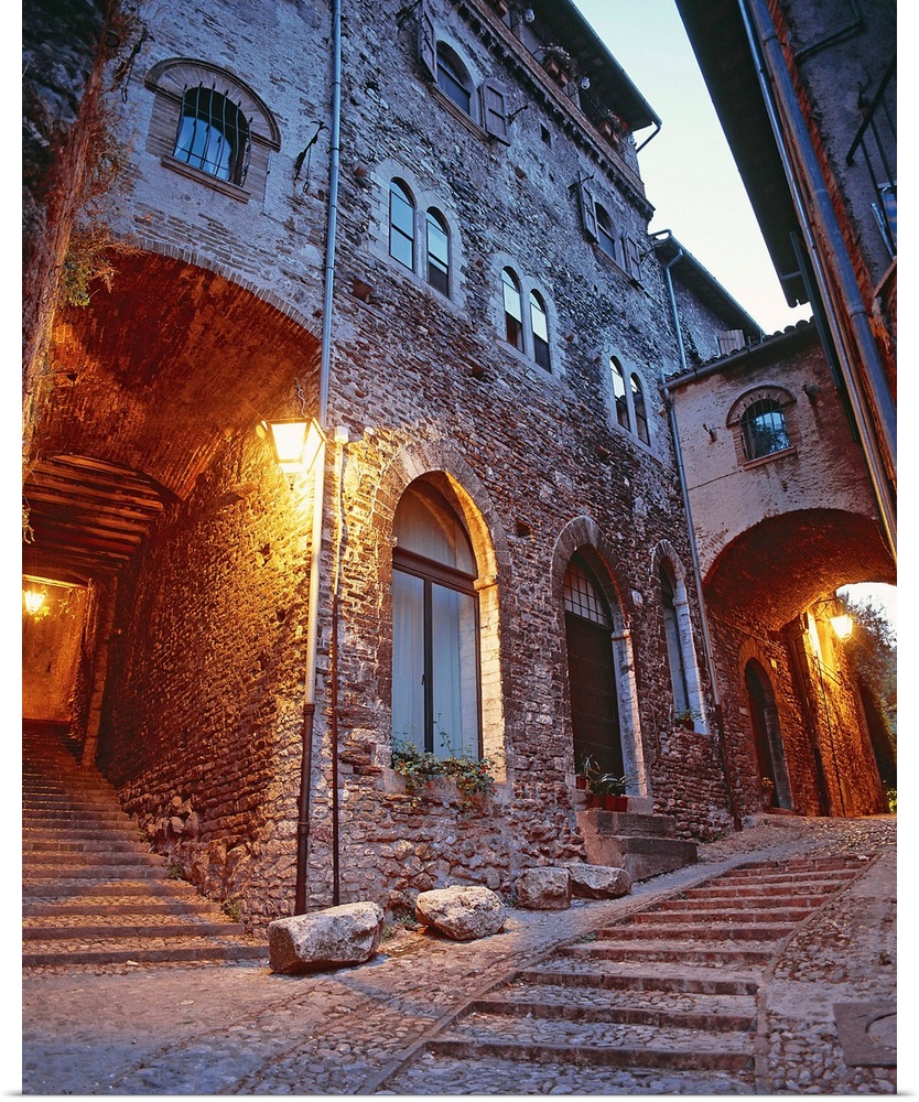 Italy, Umbria, Spoleto town, typical street