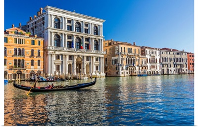 Italy, Veneto, Venetian Lagoon, Venice, Venezia, Gondola Ride On The Grand Canal