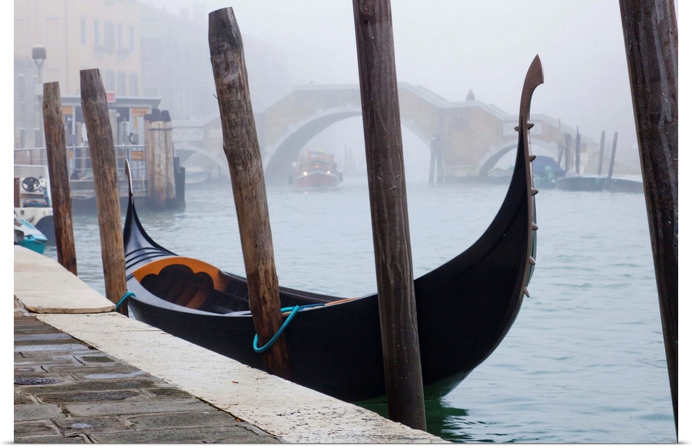 Italy, Venice, Ancient gondola in Cannaregio.