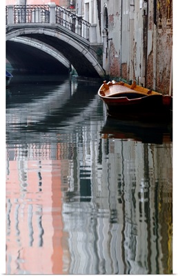 Italy, Venice, Canal with boat
