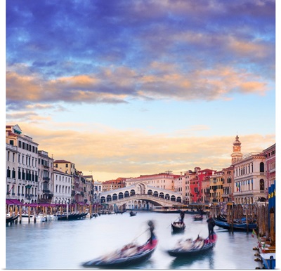 Italy, Venice, Rialto Bridge, Venetian Lagoon, Bridge And Canal Grande
