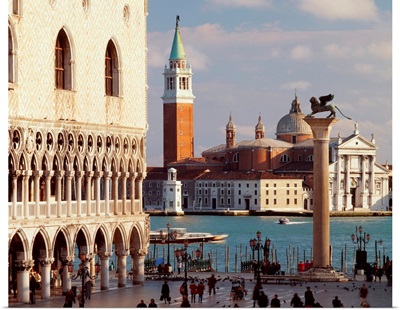 Italy, Venice, St. Mark's Campanile and Palazzo Ducale