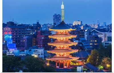 Japan, Tokyo, Asakusa, Asakusa, The Senso-Ji (Senso Temple), The Five-Storey Pagoda