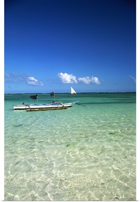 Kenya, Diani beach near Mombasa, typical boat