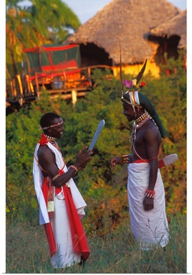 Kenya, Rift Valley, Laikipia Plateau, Loisaba Wilderness lodge, Samburu warriors