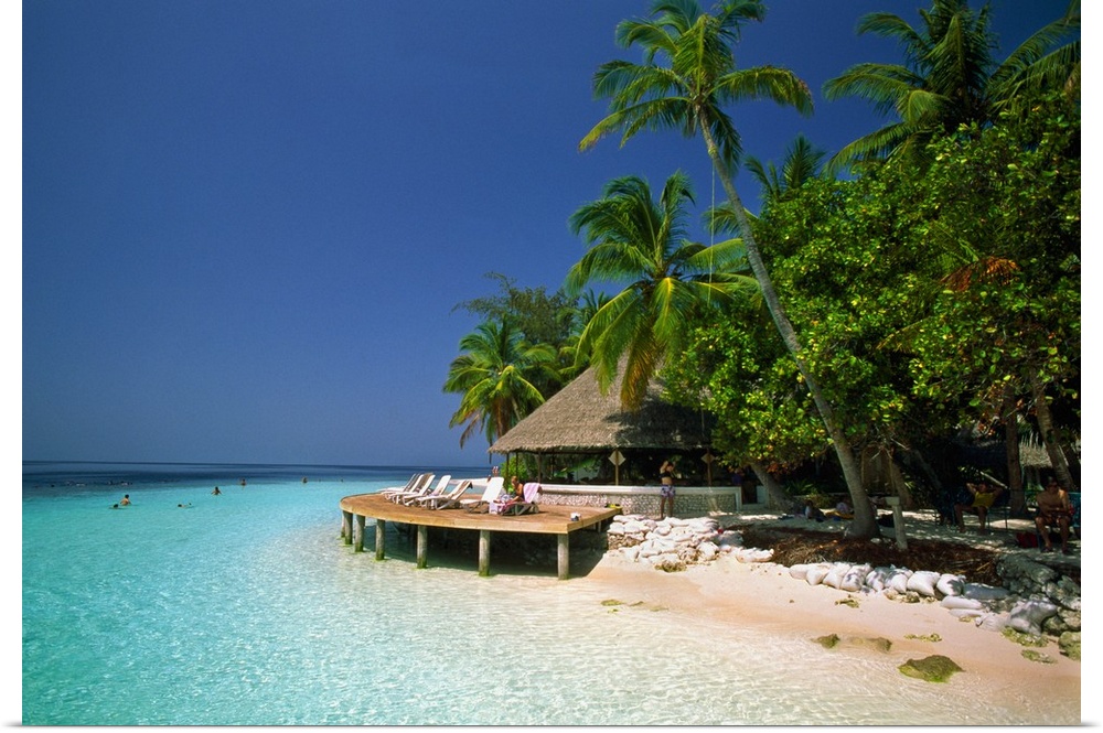 Maldives, Male Atoll, Thuru, Tropics, Indian ocean, View of the island
