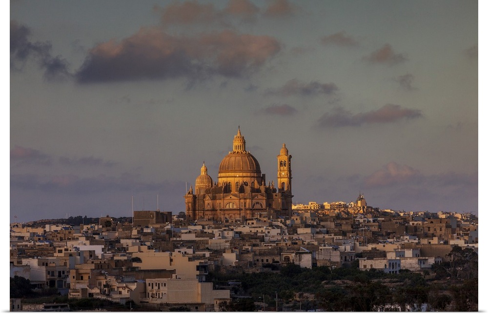 Malta, Gozo, Xewkija, Cathedral.