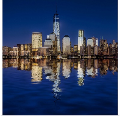 Manhattan, View From New Jersey Towards With The One World Trade Center