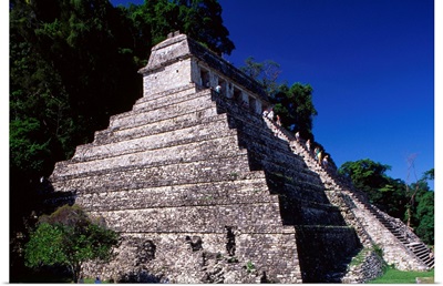 Mexico, Palenque archaeological site, Palace and Temple of the Inscriptions