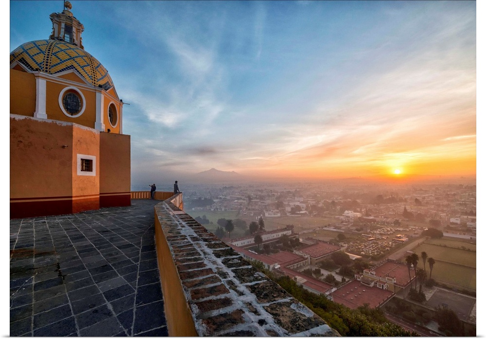 Mexico, Puebla, Cholula, Iglesia de Nuestra Senora de los Remedios at dawn.