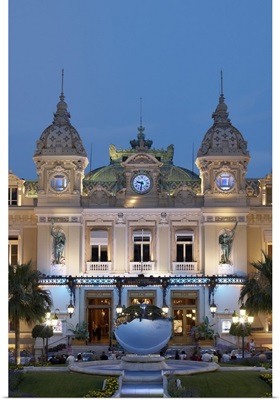 Monaco, Monte Carlo, French Riviera, Casino at night