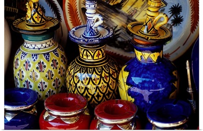 Morocco, Marrakech, Moroccan pottery