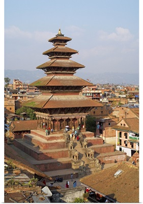 Nepal, Central, Bhaktapur, Bhadgaon, Newar city of Bhaktapur, Nyatapola temple