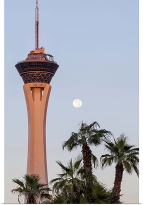 Nevada, Las Vegas, Stratosphere Tower at dawn