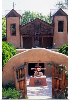 New Mexico, Espanola, Rio Grande Valley, Chimayo Church near Santa Fe