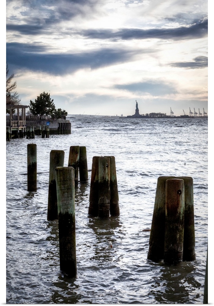 New York City, Battery Park City, Piling at South Cove Park.