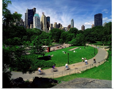 New York City, Central Park, bicycle riders