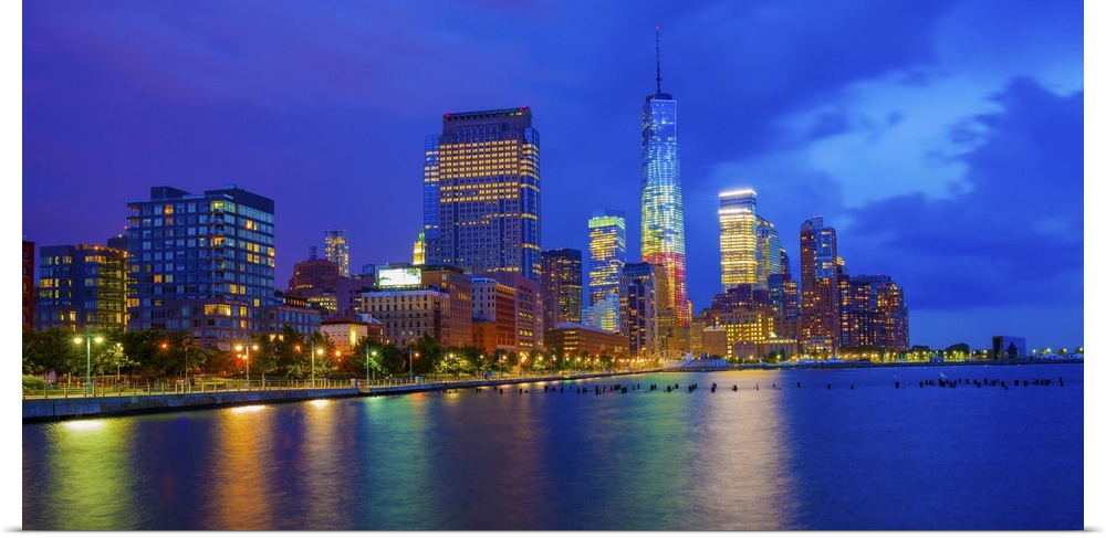 USA, New York City, Hudson, Manhattan, Lower Manhattan, One World Trade Center, Freedom Tower.