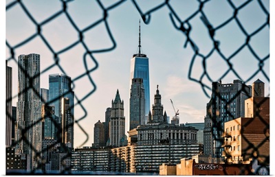 New York City, Lower Manhattan, Lower East Side Skyline Viewed From Manhattan Bridge