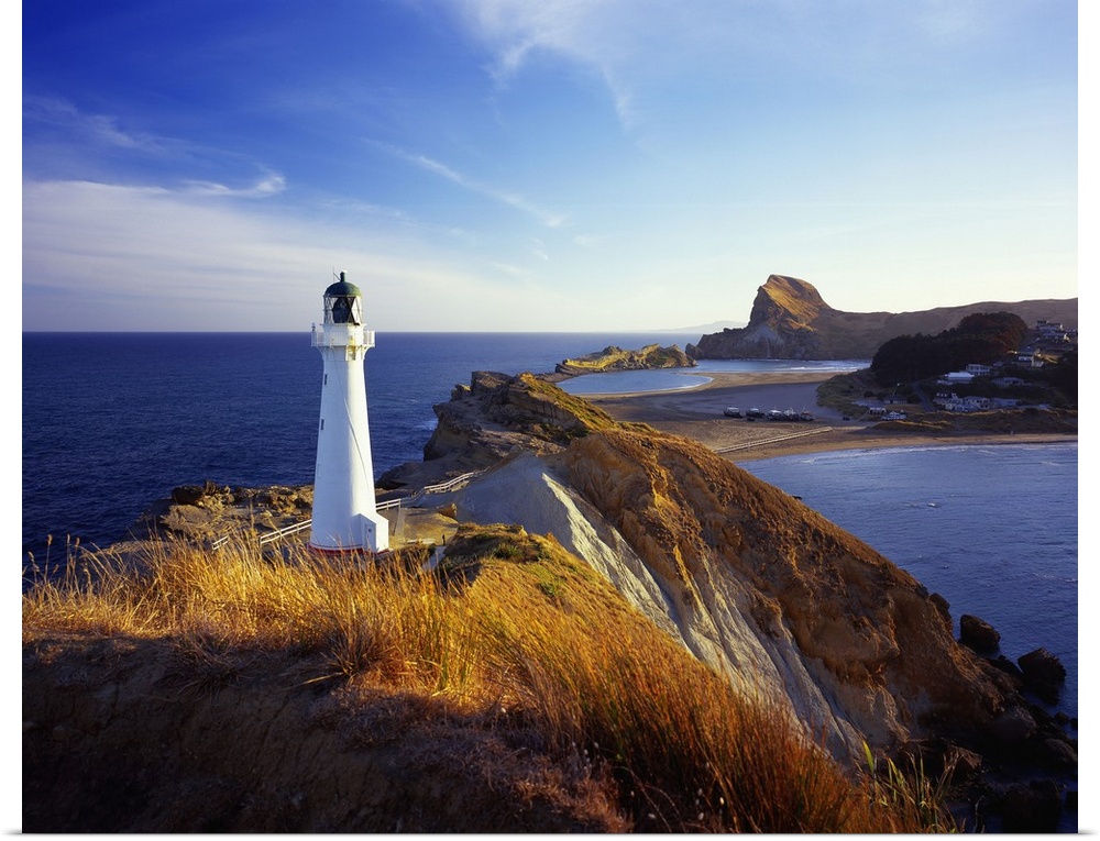 New Zealand, North Island, Wellington, Castlepoint  lighthouse