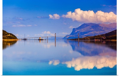 Norway, Nordland, Scandinavia, Lofoten Islands, Bridge Near Steinsland