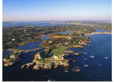 Rhode Island, Newport, Aerial view near the Ocean Drive