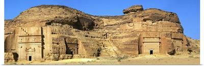 Saudi Arabia, Al Madinah, Al-'Ula, Site of ancient Hegra, tombs of Nabatean