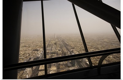 Saudi Arabia, Ar Riyad, Riyadh, View of the town from the Burj Al-Mamlaka tower