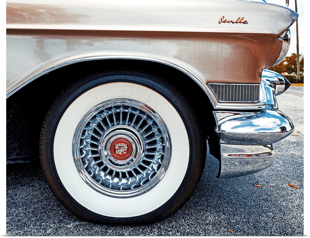 Side view of a 1950's Cadillac Seville.