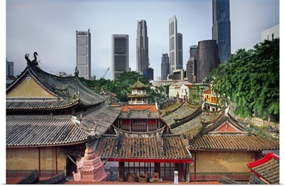 Singapore, Singapore City, The roofs of Thian Hock Theng temple