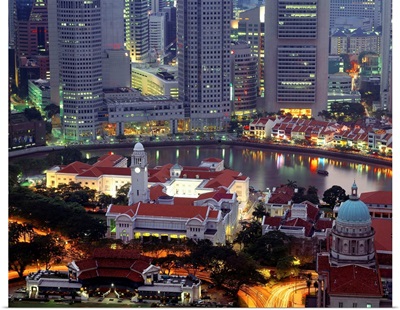 Southeast Asia, Singapore, Singapore river and Victoria Theatre