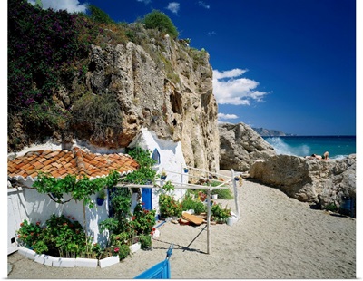 Spain, Andalucia, Malaga, Nerja, typical beach