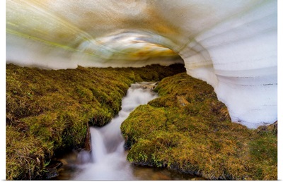 Spain, Andalusia, A Snow Tunnel In Lavaderos De La Reina During Spring Melting
