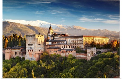 Spain, Andalusia, Granada, Alhambra Palace, Alhambra Palace at night
