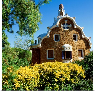 Spain, Barcelona, Gaudi designed house in Parc Guell