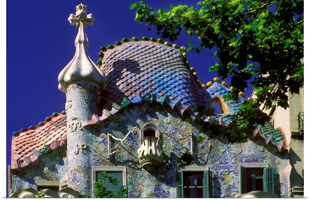 Spain, Catalonia, Barcelona, Casa Batllo by Antonio Gaudi architect