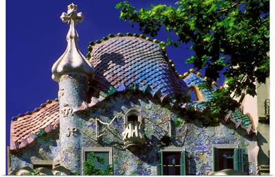 Spain, Catalonia, Barcelona, Casa Batllo by Antonio Gaudi architect