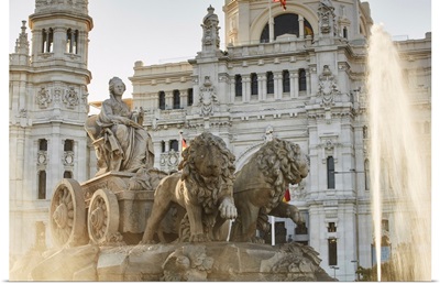 Spain, Comunidad De Madrid, Madrid, The Cibeles Fountain And The Palacio De Correos