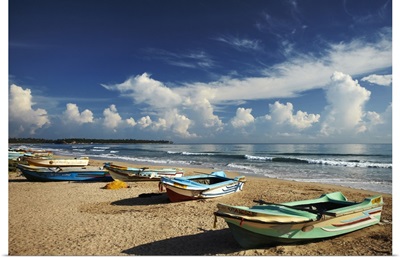 Sri Lanka, Eastern Province, Uppuveli, Fishing boats on beach