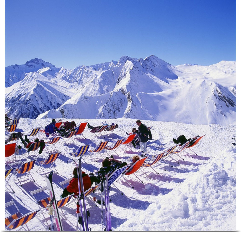 Switzerland, Graubunden, Samnaun skiarena, panorama from Alp Trida Sattel