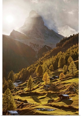 Switzerland, Valais, Alps, Zermatt, View towards Matterhorn