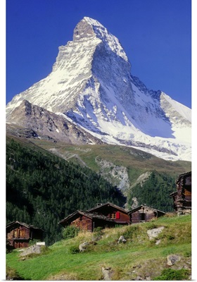Switzerland, Zermatt, Matterhorn and Winkelmatten village