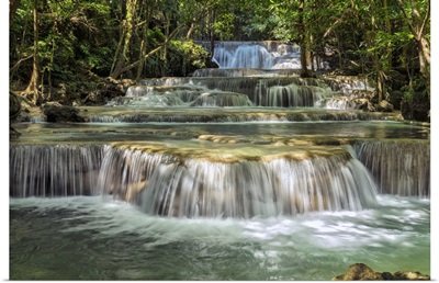 Thailand, Kanchanaburi, Huay Mae Khamin Waterfalls In Khuean Srinagarindra National Park