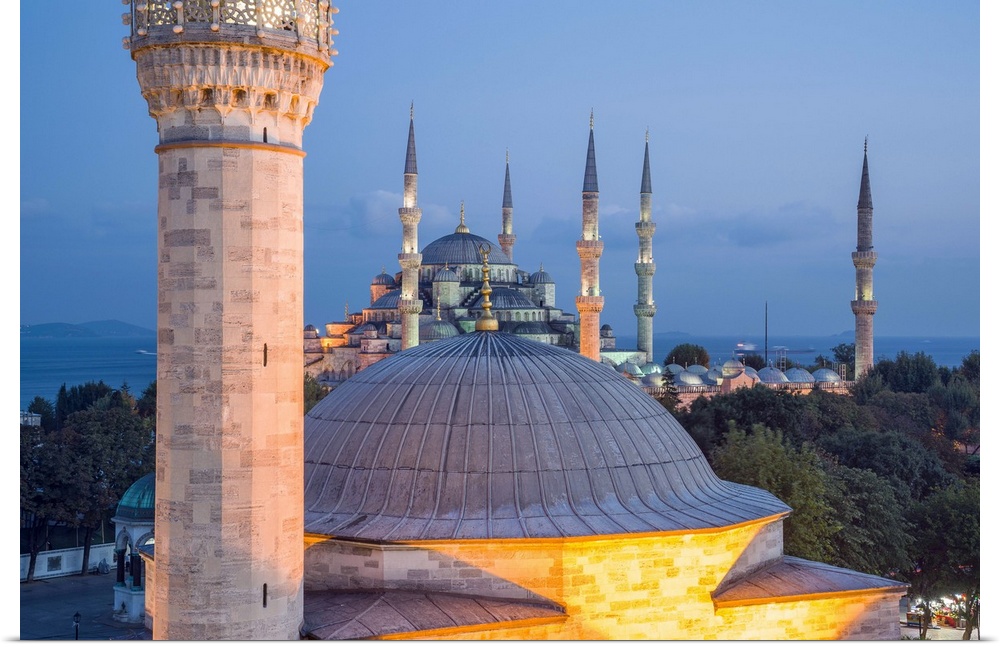 Turkey, Marmara, Istanbul, Blue Mosque, Sultan Ahmed Mosque, Firuz Aga mosque and Sultan Ahmed Mosque (Blue Mosque).