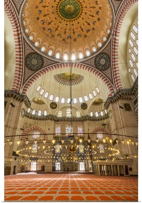 Turkey, Marmara, Istanbul, Solyman Mosque interior